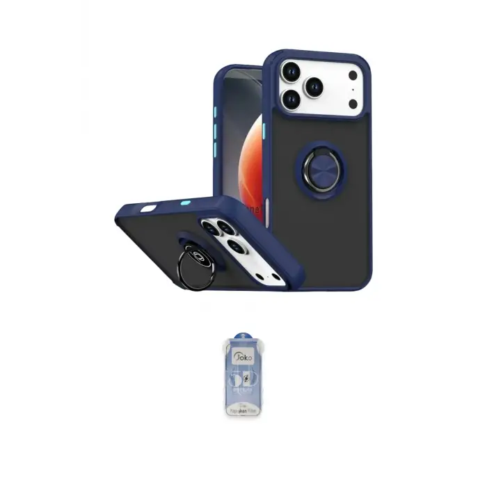 ieg™ iPhone 17 Pro Max Kılıf Yörünge Çizgi - Siyah Joko Magic 5D Cam