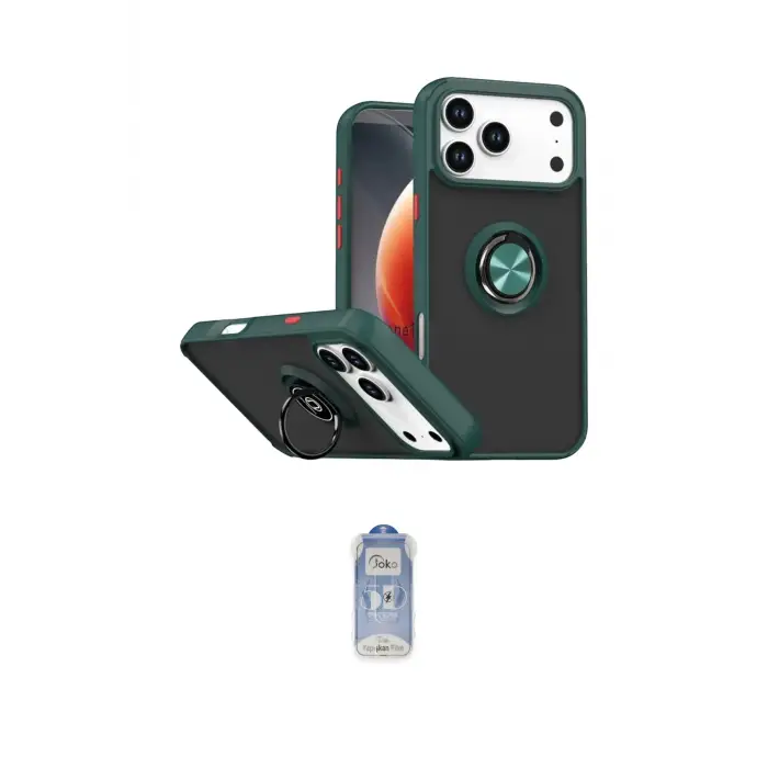 ieg™ iPhone 17 Pro Max Kılıf Yörünge Çizgi - Siyah Joko Magic 5D Cam