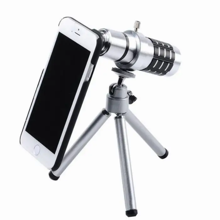 Iphone 5 5S - Iphone 4 4S Için Alüminyum 14X Optik Zoom Yakından Görüntü Çekme Dürbün