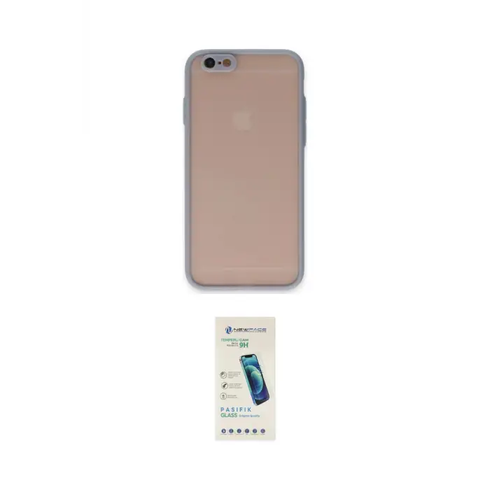 ieg™ iPhone 6 Kılıf Ahenk Çizgi Serisi - Şeffaf Pasifik Cam Ekran Koruyucu