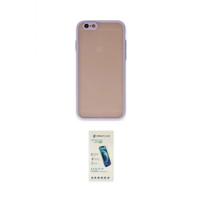 ieg™ iPhone 6 Kılıf Ahenk Çizgi Serisi - Şeffaf Pasifik Cam Ekran Koruyucu