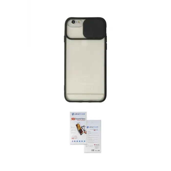ieg™ iPhone 6 Plus Kılıf Vadi Çizgi - Siyah Seramik Nano Ekran Koruyucu