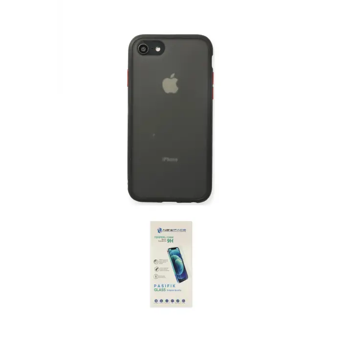 ieg™ iPhone 7 Kılıf Ahenk Çizgi Serisi - Şeffaf Pasifik Cam Ekran Koruyucu