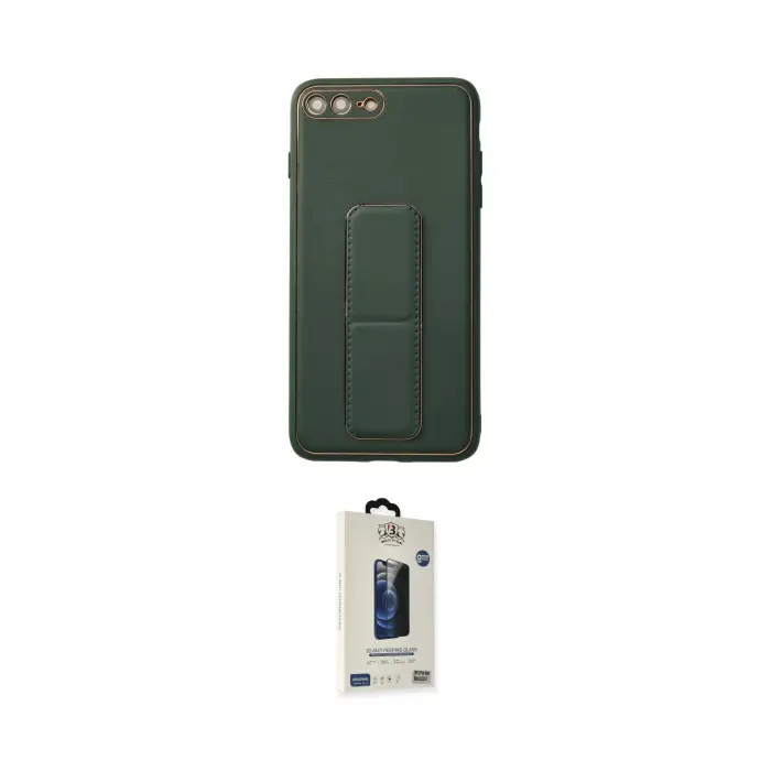 ieg™ iPhone 7 Plus Kılıf Akış Doku - Siyah Bilvis Hayalet Cam Ekran Koruyucu