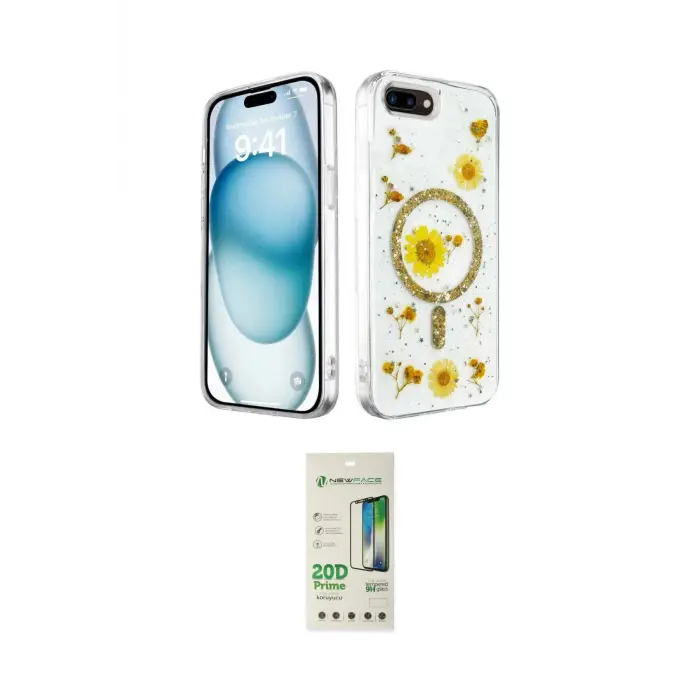 ieg™ iPhone 7 Plus Kılıf Kozmos Doku - Siyah 20D Premium Cam Ekran Koruyucu