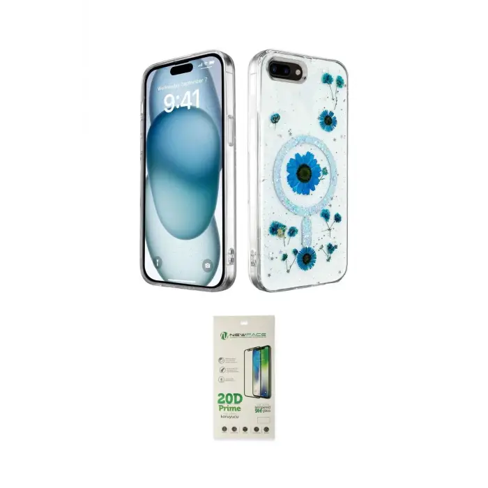 ieg™ iPhone 7 Plus Kılıf Kozmos Doku - Siyah 20D Premium Cam Ekran Koruyucu