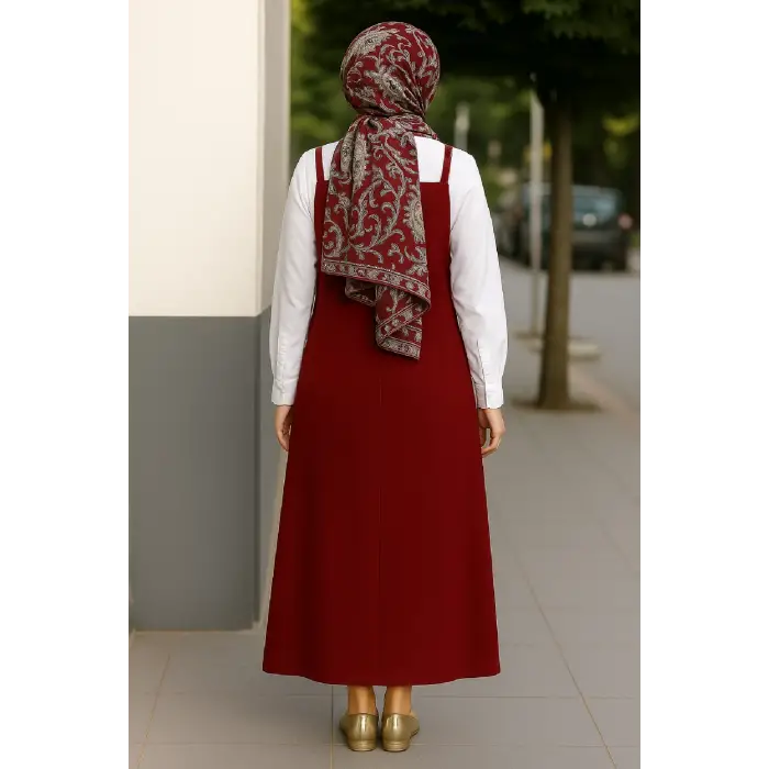 ieg™ Kadın Bordo Basic Ayarlanabilir Askılı Jile Elbise