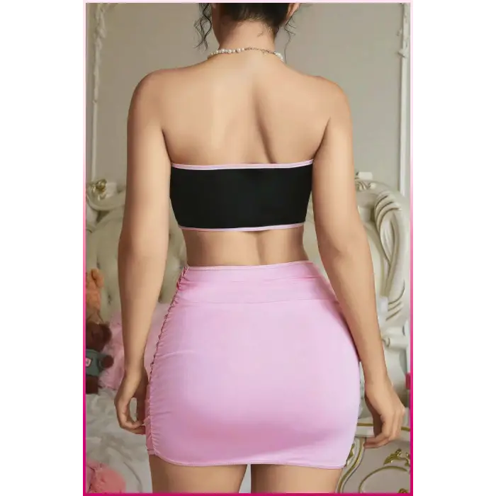 ieg™ Kadın Pembe Fiyonklu Etekli Seksi Kostüm