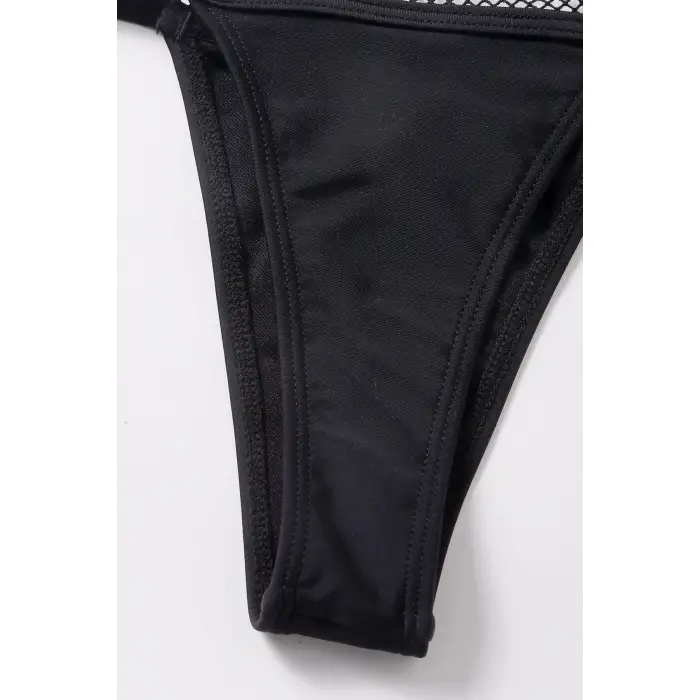 ieg™ Kadın Siyah File Detaylı Özel Bikini Takımı