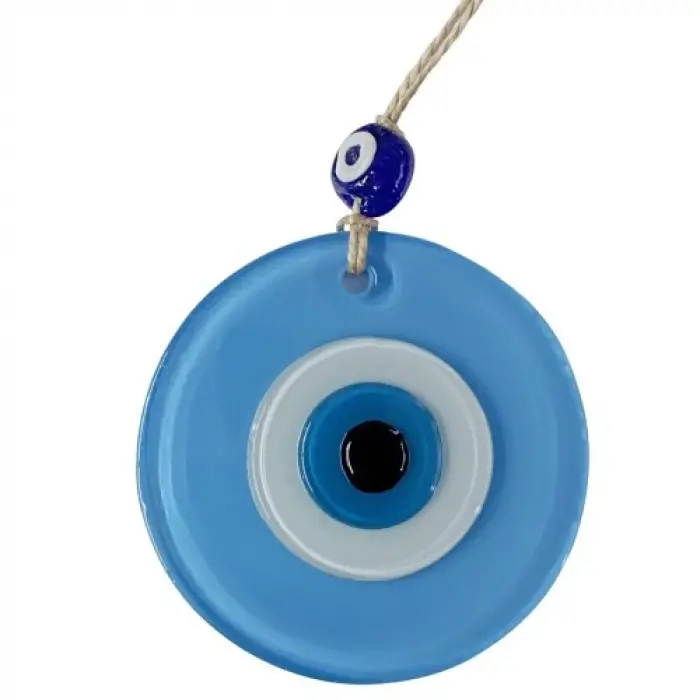 Mini Boy Bebe Mavisi Nazar Boncuklu Duvar Süsü 10 Cm Cam Duvar Dekoru