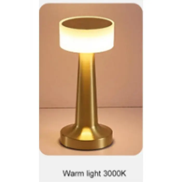 Modern Led Abajur Masa Lambası Dokunmatik 3 Mod Kademeli Şarjlı Dokunm Gold Masa Lambası Orta Kafa