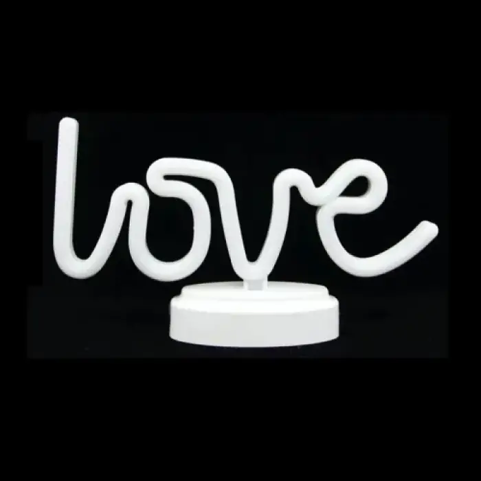 Neon Işıklı Love Yazılı Masa Gece Lambası