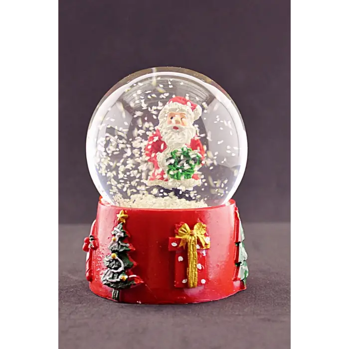 Noel Baba 2023  Merry Christmas Tasarımlı 9 cm Orta Boy Işıklı Kar Küresi 1B