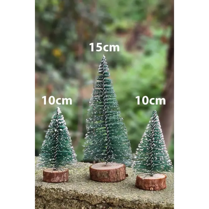 Noel Yılbaşı Ağacı 3 lü Mini Masa Üstü Yılbaşı Ağacı Seti 3 Ad
