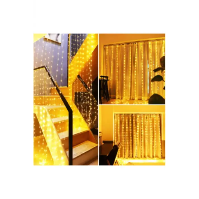Perde Led  2 Metre Kumandalı 8 Ayrı Moda Sahip ( 2 mt X 2 mt ) Perde Led Peri Led Usb