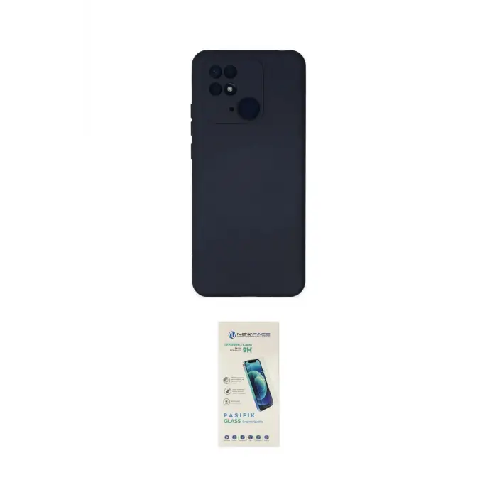ieg™ Redmi 10C Kılıf Ahenk Serisi - Şeffaf Pasifik Cam Ekran Koruyucu