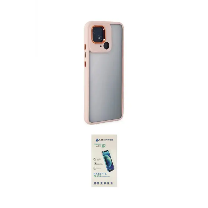 ieg™ Redmi 10C Kılıf Eksen Doku Prime - Şeffaf Pasifik Cam Ekran Koruyucu