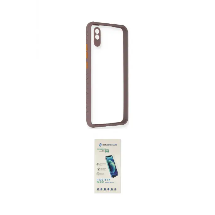 ieg™ Redmi 9A Kılıf Nova Asil Özel Seri - Şeffaf Pasifik Cam Ekran Koruyucu