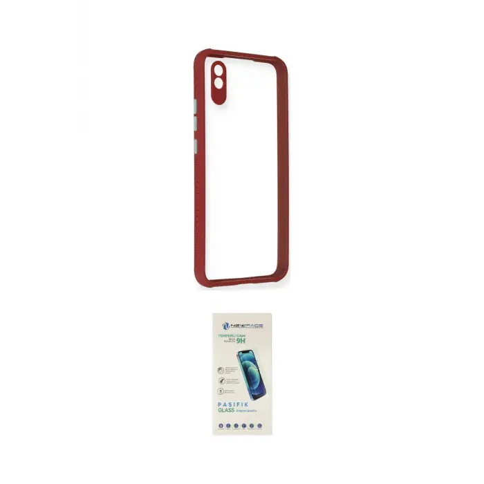 ieg™ Redmi 9A Kılıf Nova Asil Özel Seri - Şeffaf Pasifik Cam Ekran Koruyucu