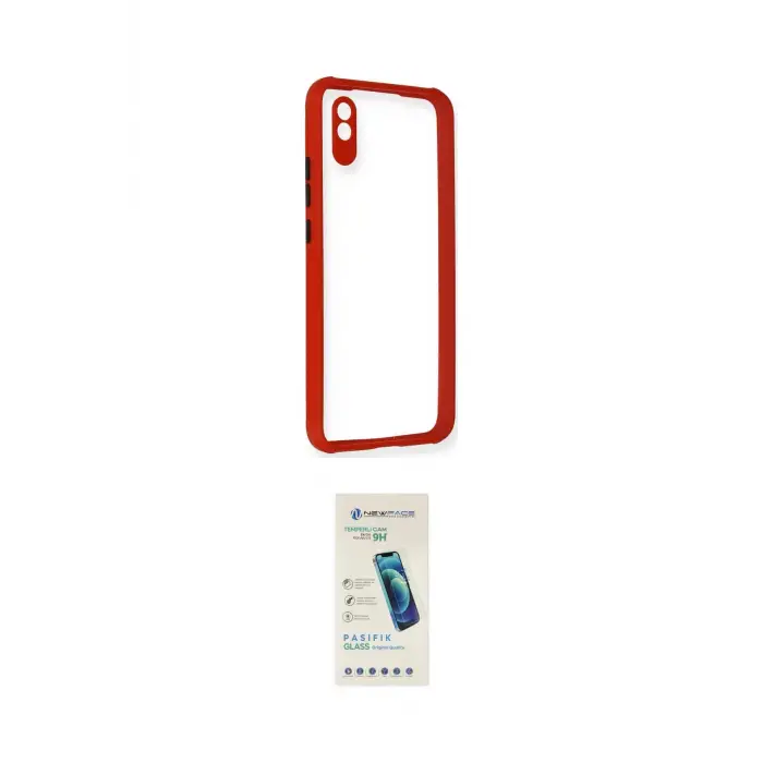 ieg™ Redmi 9A Kılıf Nova Asil Özel Seri - Şeffaf Pasifik Cam Ekran Koruyucu