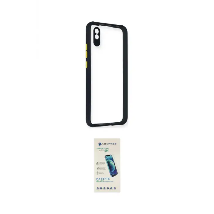 ieg™ Redmi 9A Kılıf Nova Asil Özel Seri - Şeffaf Pasifik Cam Ekran Koruyucu