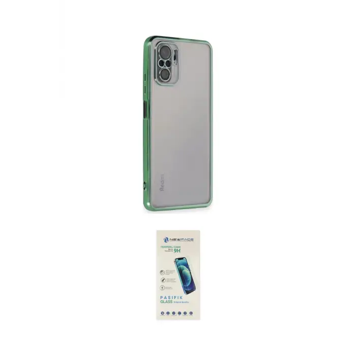 ieg™ Redmi Note 10 Kılıf Vadi Minimal - Şeffaf Pasifik Cam Ekran Koruyucu