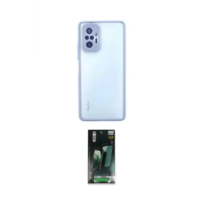 ieg™ Redmi Note 10 Pro Kılıf Ahenk Çizgi Serisi - Şeffaf 360 Full Body Arka Koruyucu