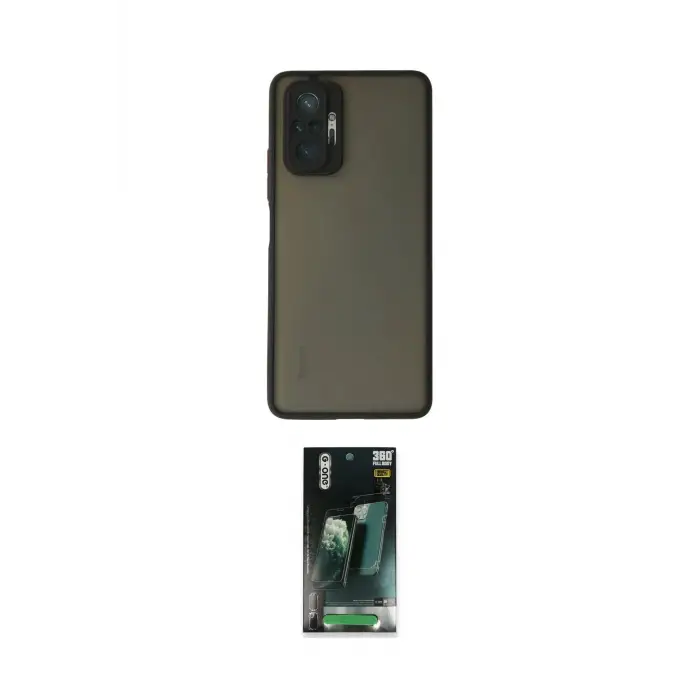 ieg™ Redmi Note 10 Pro Kılıf Ahenk Çizgi Serisi - Şeffaf 360 Full Body Arka Koruyucu