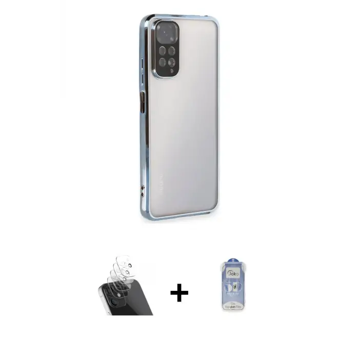 ieg™ Redmi Note 11 Kılıf Vadi Minimal - Siyah Joko Magic 5D Cam + Kamera Lens Koruma Cam - SF