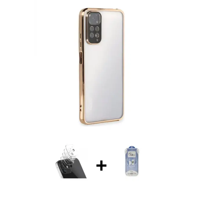 ieg™ Redmi Note 11 Kılıf Vadi Minimal - Siyah Joko Magic 5D Cam + Kamera Lens Koruma Cam - SF
