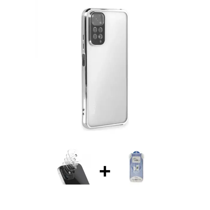 ieg™ Redmi Note 11 Kılıf Vadi Minimal - Siyah Joko Magic 5D Cam + Kamera Lens Koruma Cam - SF