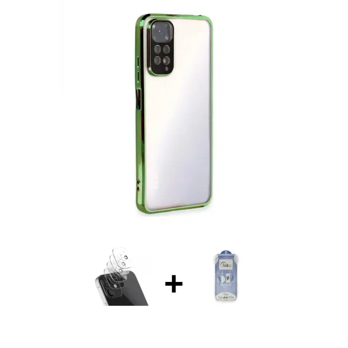 ieg™ Redmi Note 11 Kılıf Vadi Minimal - Siyah Joko Magic 5D Cam + Kamera Lens Koruma Cam - SF