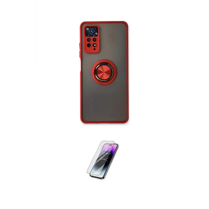 ieg™ Redmi Note 11 Pro Kılıf Yörünge Çizgi - Şeffaf Pasifik Cam Ekran Koruyucu