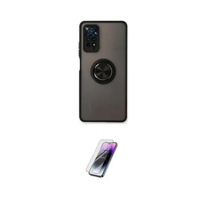 ieg™ Redmi Note 11 Pro Kılıf Yörünge Çizgi - Şeffaf Pasifik Cam Ekran Koruyucu