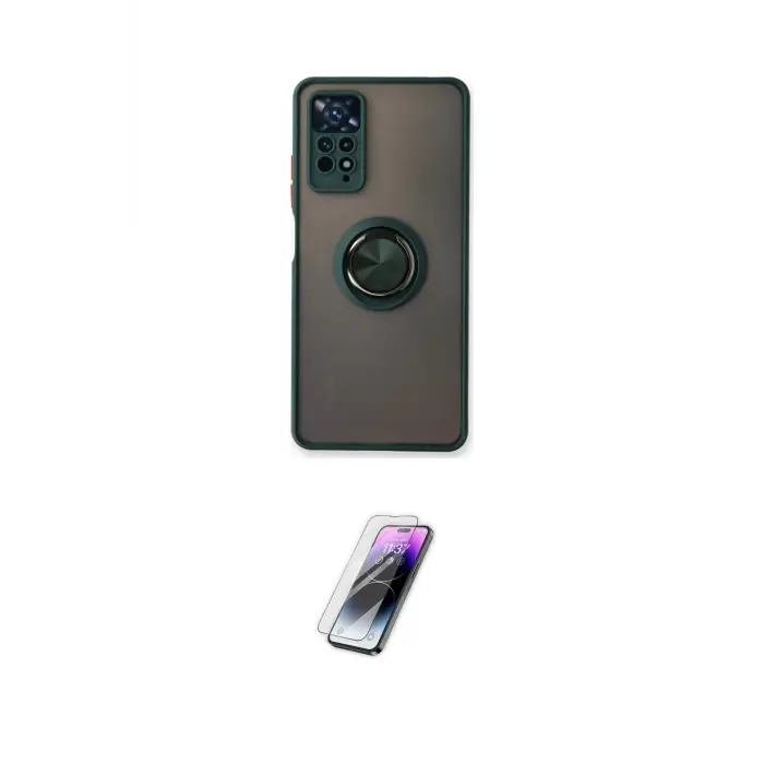 ieg™ Redmi Note 11 Pro Kılıf Yörünge Çizgi - Şeffaf Pasifik Cam Ekran Koruyucu