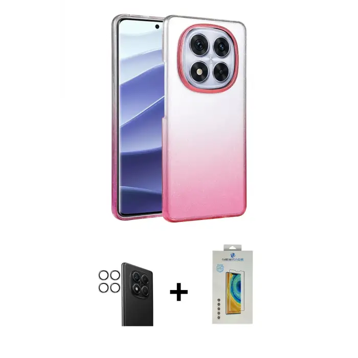 ieg™ Redmi Note 14 Pro 4G Kılıf Kıvılcım Minimal Özel Seri - Şeffaf Polymer Nano Ekran Koruyucu + PVD Metal Kamera Lens - GS