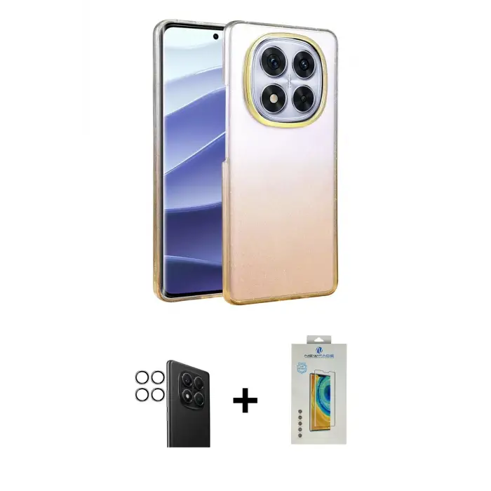 ieg™ Redmi Note 14 Pro 4G Kılıf Kıvılcım Minimal Özel Seri - Şeffaf Polymer Nano Ekran Koruyucu + PVD Metal Kamera Lens - GS