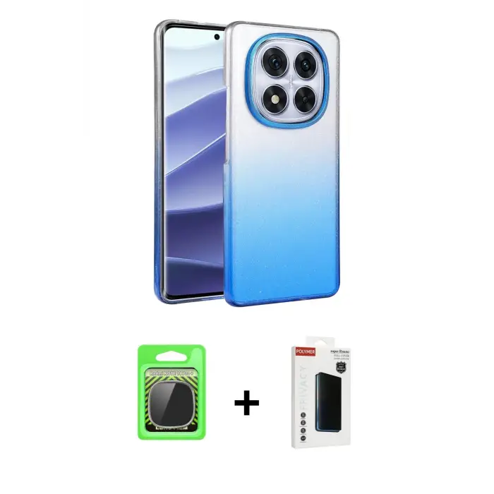 ieg™ Redmi Note 14 Pro Plus Kılıf Kıvılcım Minimal Özel Seri - Siyah Hayalet Polymer Nano Ekran Koruyucu + Raze Metal Kamera Lens - GS