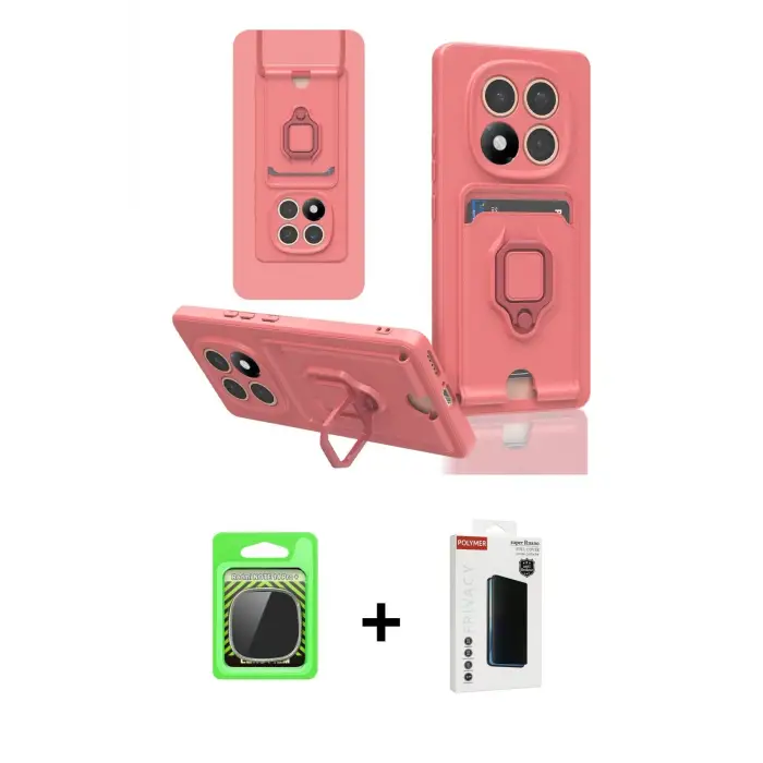 ieg™ Redmi Note 14 Pro Plus Kılıf Vadi Form Prime - Siyah Hayalet Polymer Nano Ekran Koruyucu + Raze Metal Kamera Lens - GS