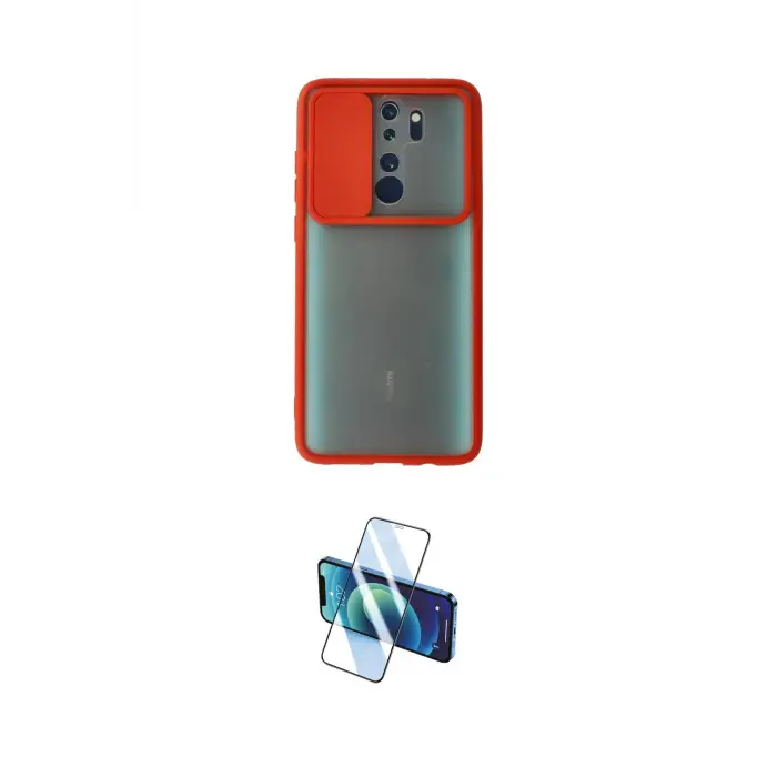 ieg™ Redmi Note 8 Pro Kılıf Vadi Çizgi - Siyah 3D Antistatik Cam Ekran Koruyucu