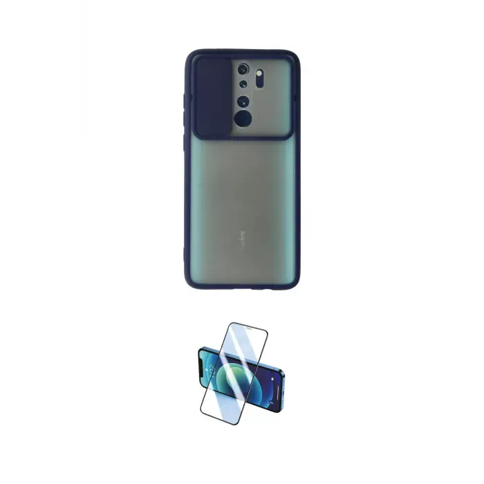 ieg™ Redmi Note 8 Pro Kılıf Vadi Çizgi - Siyah 3D Antistatik Cam Ekran Koruyucu