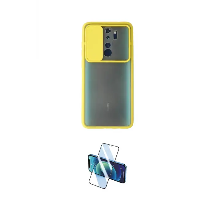 ieg™ Redmi Note 8 Pro Kılıf Vadi Çizgi - Siyah 3D Antistatik Cam Ekran Koruyucu