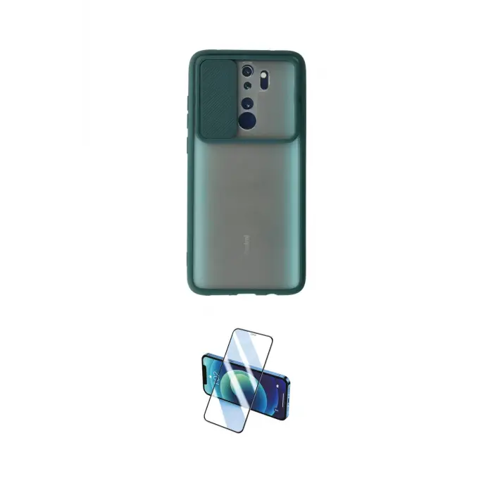 ieg™ Redmi Note 8 Pro Kılıf Vadi Çizgi - Siyah 3D Antistatik Cam Ekran Koruyucu
