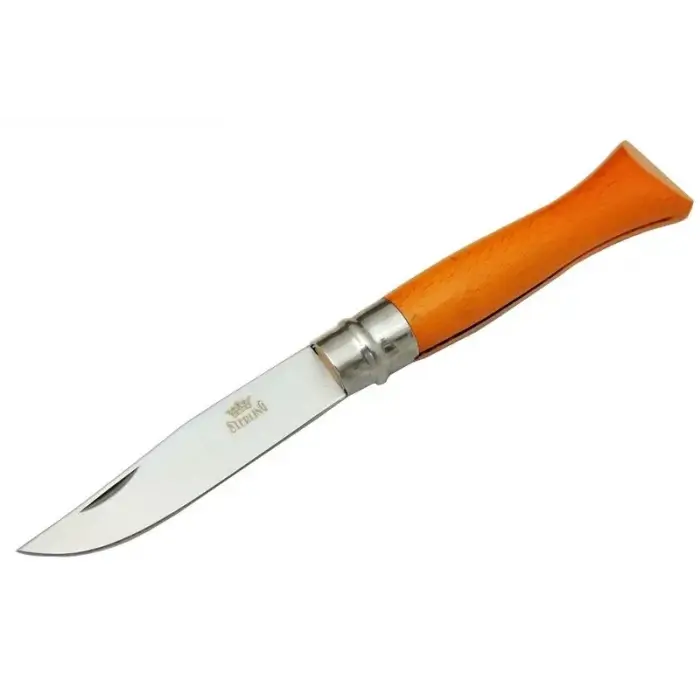 ieg™ Sterling T0196 Bahçe Çakı 16 cm - Ahşap Turuncu Sap, Bilezikli, Kılıflı