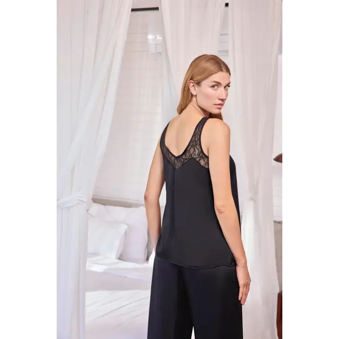 ieg™ Viskon Dantelli ve Dekolteli Saten Pijama Takımı
