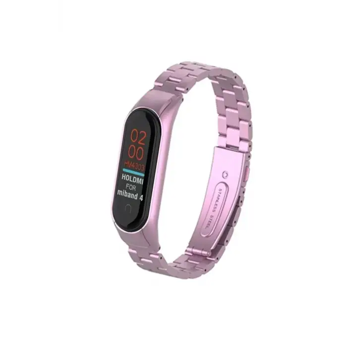 ieg™  Xiaomi Mi Band 4 Metal Baklalı Kordon - Rose