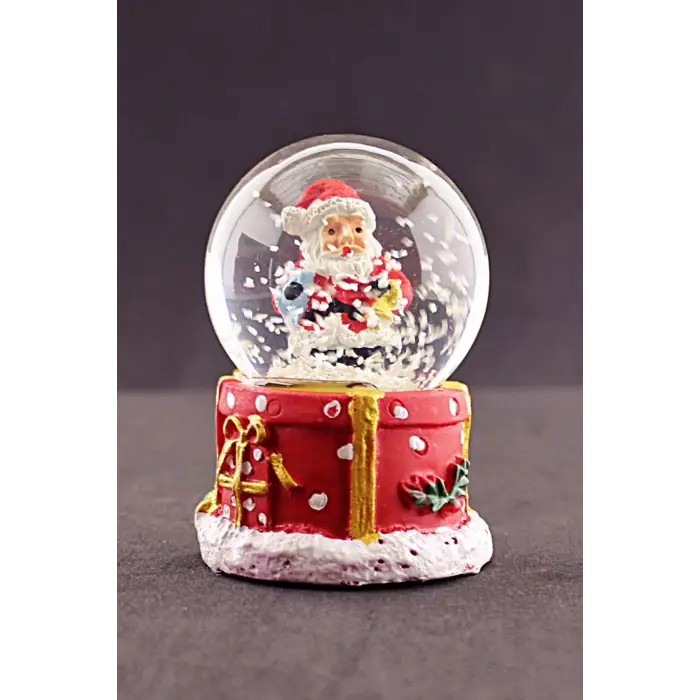 Yeni yıl 2023 Hediyeleri Noel Baba Mini Boy Işıklı Kar Küresi 6,5 cm 1X