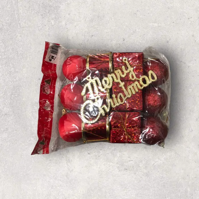 Yeni Yıl Yılbaşı Noel Çam Ağacı Süsü Lüx 13 Parça Orta Boy