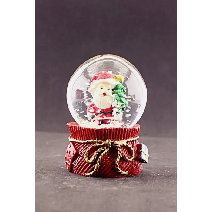 Yılbaşı 2023 Noel Baba ve Çam Ağacı Mini Boy Kar Küresi 6,5 cm