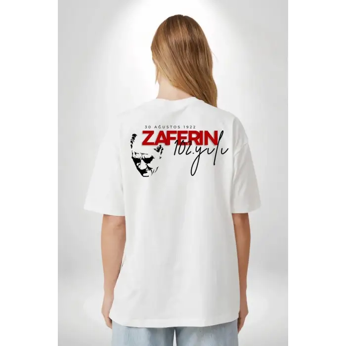 iegiyim™ 30 Ağustos Unisex Baskılı T-shirt - Beyaz